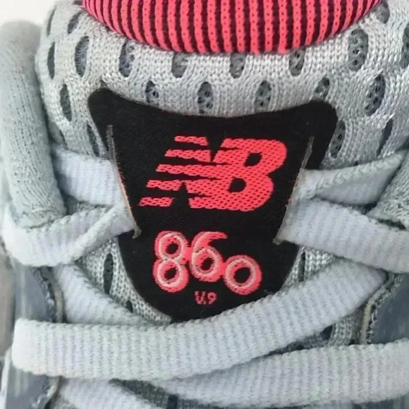 NEW BALANCE 860v9 ICE BLUE PINK ZIG ZAG WOMENS SIZE 8 PLANTAR FASCIITIS SHOES - Picture 6 of 16